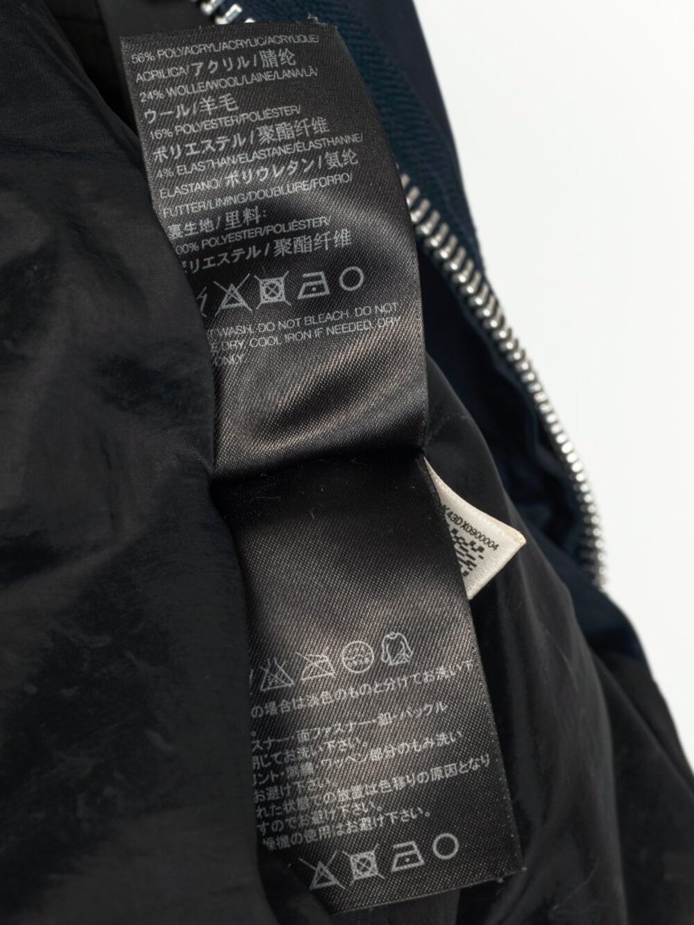 Y-3 AW14 Runway Navy & Black Mixed-Media Bomber Jacket - Picture 12 of 13